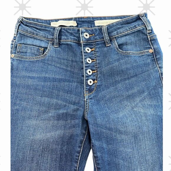 ✨ Pilcro by Anthropologie Button Fly High Rise Flare Jeans – Size 28 Tall ✨ - Picture 1 of 14